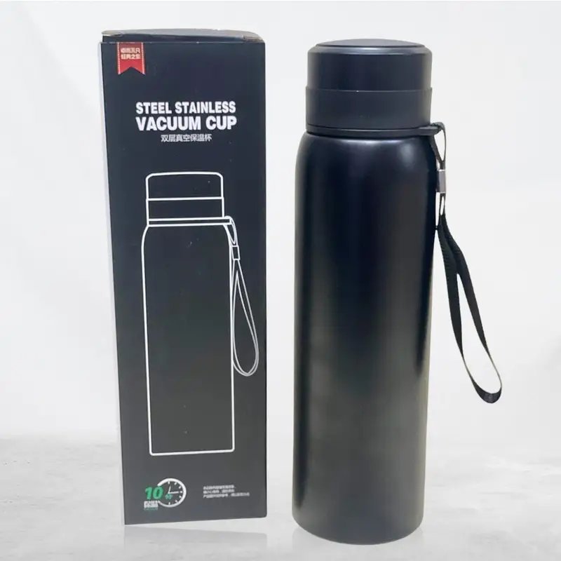 750ml Stainless Steel Vacuum Flask โ 304 Steel Double Wall Insulated Bottle for Hot & Cold Beverages | Leakproof with Carry Strap - Image 3