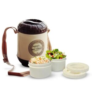 3-Tier Insulated Lunch Carrier – Hot Pot Style Tiffin Box with Steel Bowls – Keeps Food Warm for School, Office & Travel – Leakproof & Portable