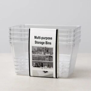 Clear Plastic Storage Bins Pack of 4 | Multi-Purpose Organizer for Drawers, Kitchen, Bathroom, Office (15×7.5x5cm)
