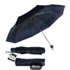 "Compact Folding Umbrella – Black, Windproof & Travel-Friendly"