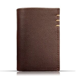 Genuine Leather Bi-Fold Wallet | 6 Card Holders & 2 Cash Pockets Brown