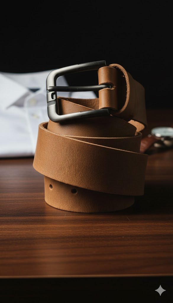 Premium Pure Leather Belt for Men - Brown Classic Style and Durability